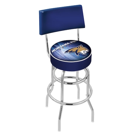 Holland Bar Stool Co 30" Chrome 2-Ring Montana State Swivel Bar Stool, Back L7C430MontSt-D2